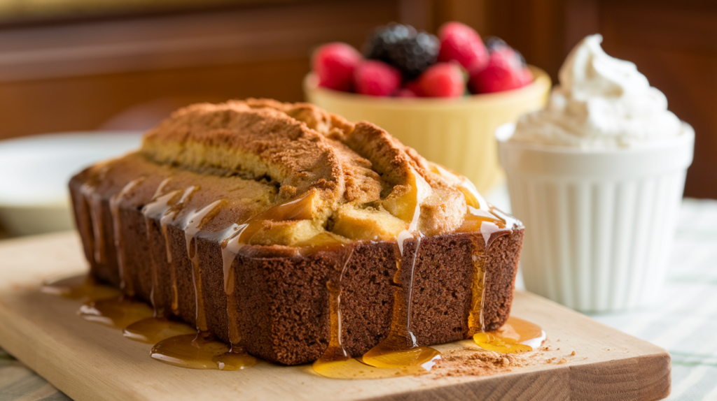 Homemade banana bread made without baking soda