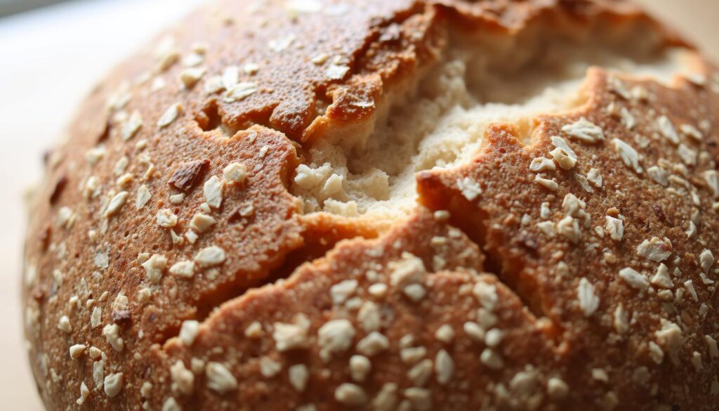 Freshly baked buckwheat bread loaf cooling on a wire rack