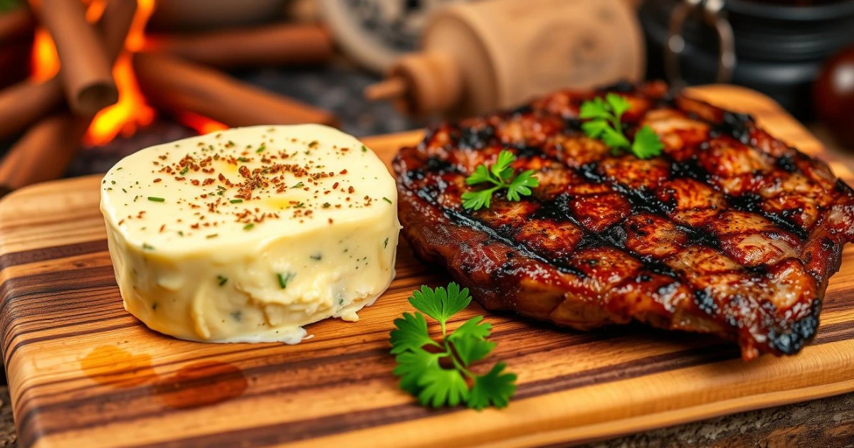 Easy cowboy butter recipe for steak, perfect for grilling and dipping